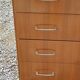 Vintage chest of drawers from the 50s/60s in golden mahogany 4 drawers feet bobbin
