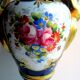 Vase porcelaine de Paris Empire forme balustre anses cygnes Or fin signé Mehun