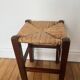 Vintage straw wood stool