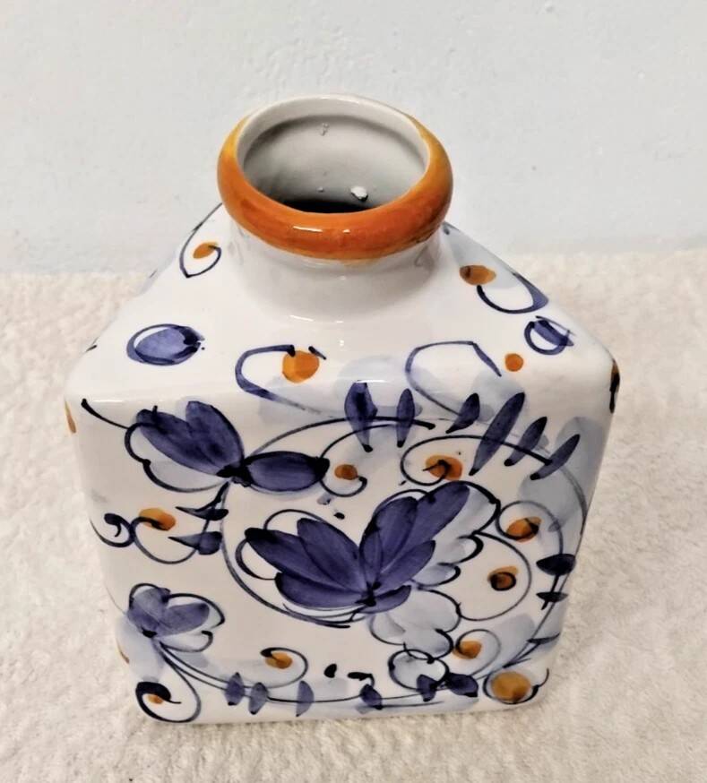 Vintage Glazed Ceramic Pottery Soliflore Vase H: 15 cm