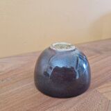 Paul Badié (Born in 1945) - Brown colored bowl - urn with red and gray highlights - In enameled stoneware