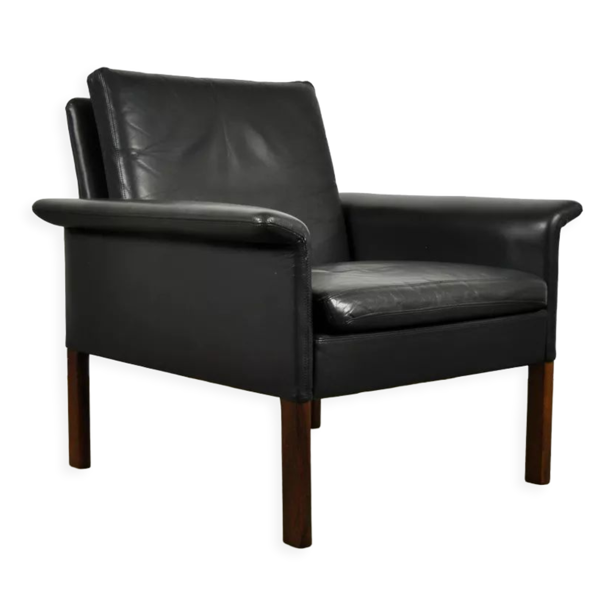 Leather armchair by hans olsen, denmark 1960s