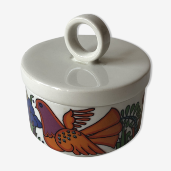 Pot with lid in porcelain "Acapulco".