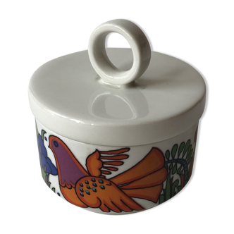 Pot with lid in porcelain "Acapulco".