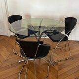 Leather and chrome steel chair - Linda by Arrben