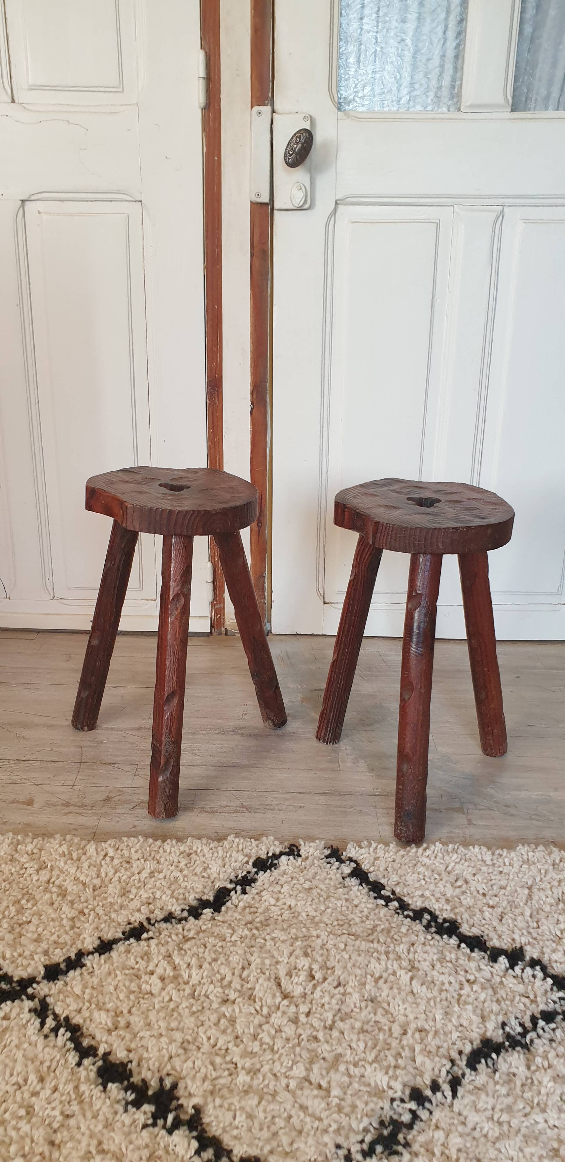 Pair of brutalist stools