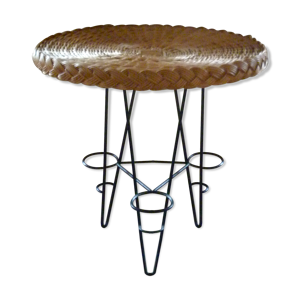 Table guéridon en métal noir