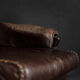 Modern Scandinavian brown leather swivel chair, 1970s