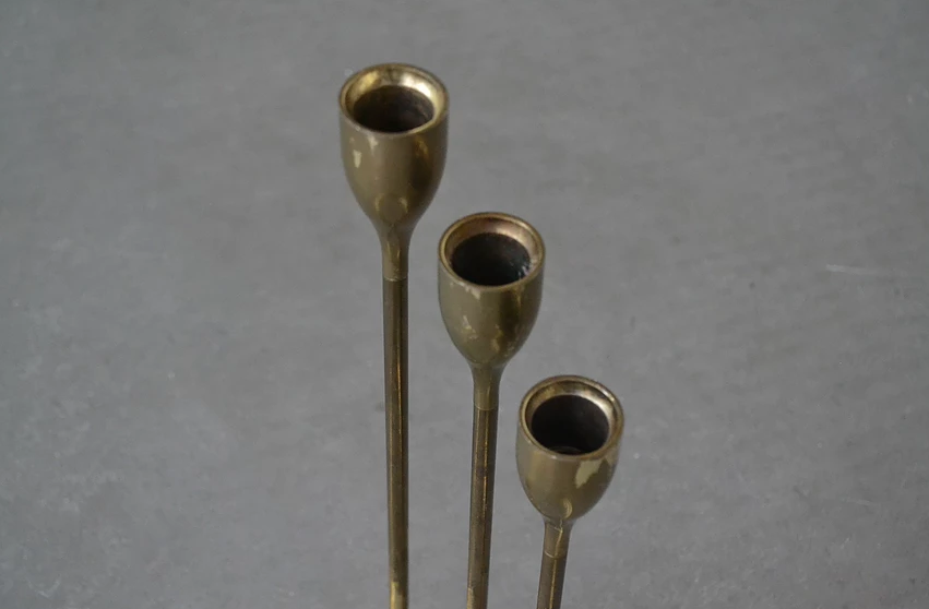 Set of candlesticks in brass 1960