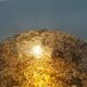 Petite brass and Murano glass flush mount light by Hillebrand