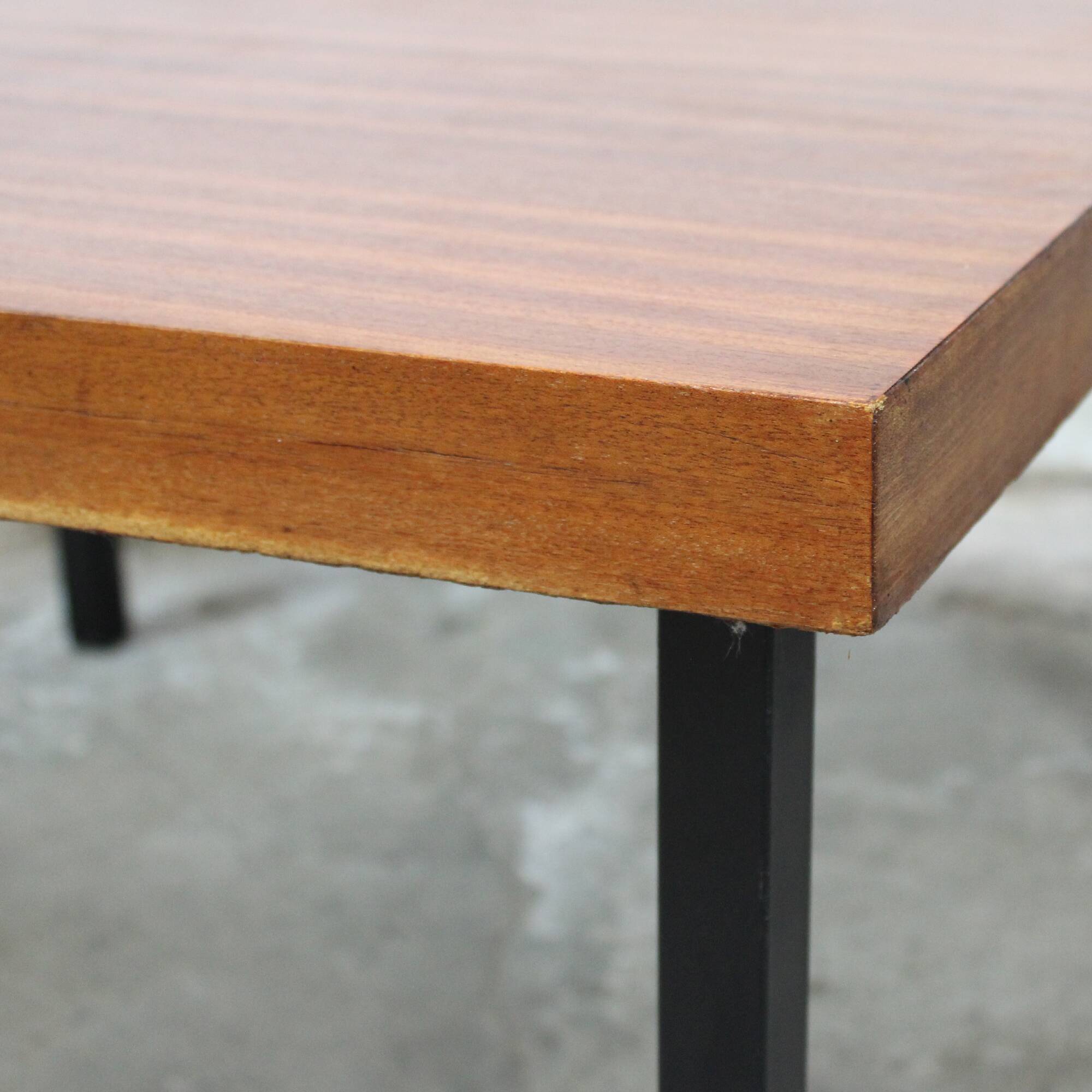 Vintage mahogany living room table by Pierre Guariche for Meurop 1960s