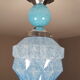 Double ceiling suspension lamp globe in glass