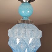 Double ceiling suspension lamp globe in glass