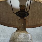 Lampe en céramique grès patinée et jute