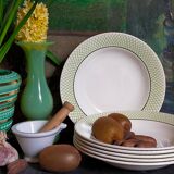 Six earthenware plates of SALINS service "ISERAN" 50s
