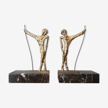 Pair of bookends bronze, 1970