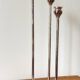 CANDLE HOLDER 3 Lights METAL Patinated Chrome
