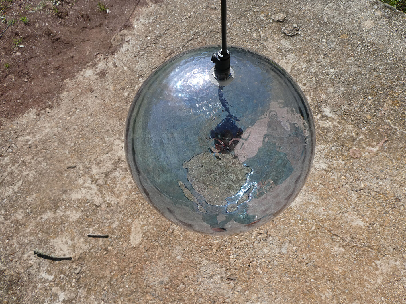 Vintage blue glass suspension