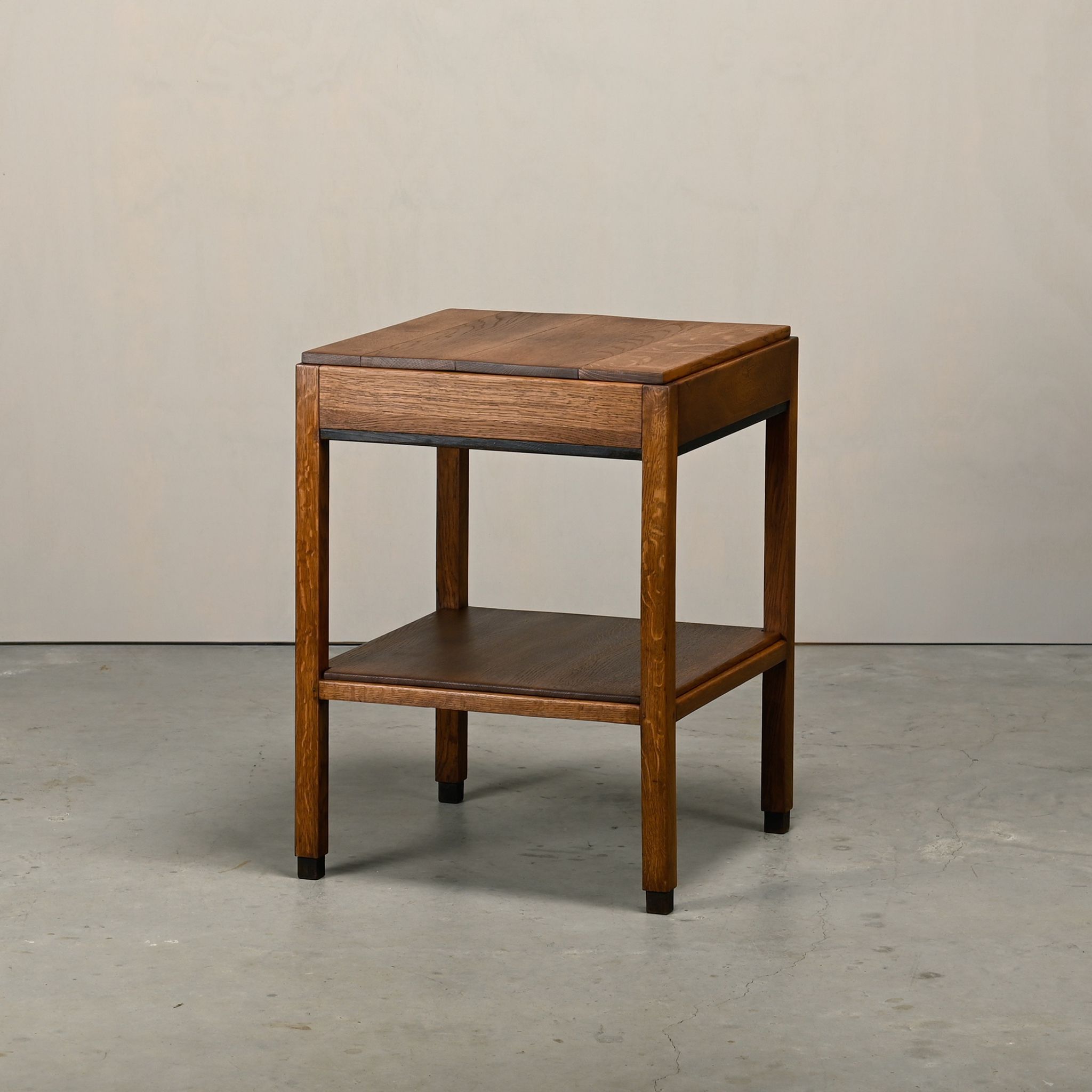 Dutch Modernist Art Deco Amsterdam School side table or bedside table Oak