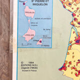 Vintage school map of France, mid-year 1984