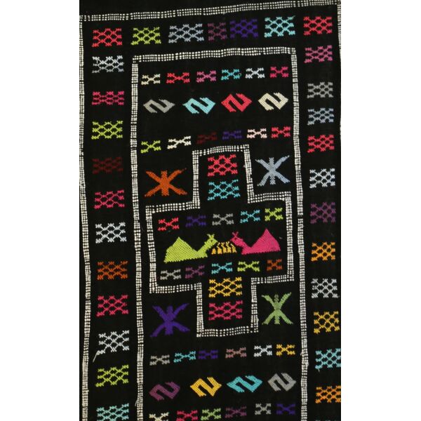 Aberkane / kilim berbère / tapis laine / amazigh tribal / 200 x 50 cm |  Selency