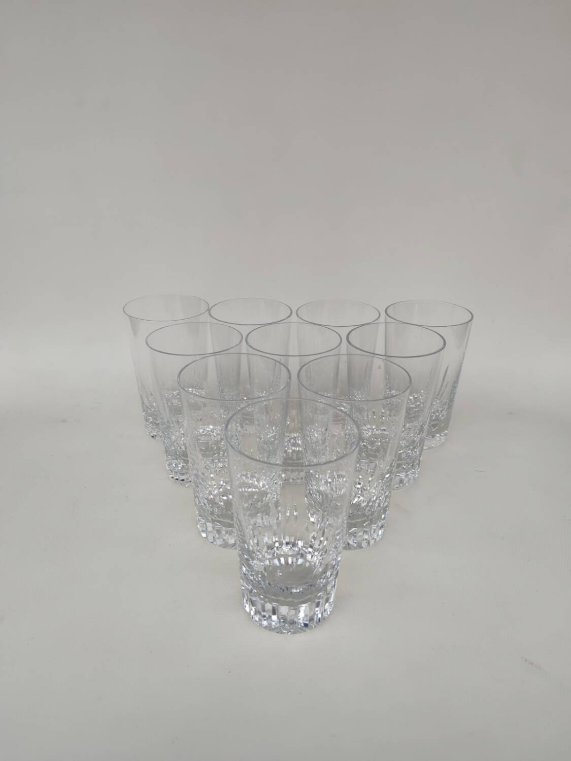 10 baccarat crystal goblets, Cassino model, circa 1970.