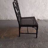 Chaise chippendale en bois laqué noir imitant le bambou, Jonathan Adler
