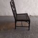 Black lacquered chair, faux bamboo, Chippendale, Jonathan Adler