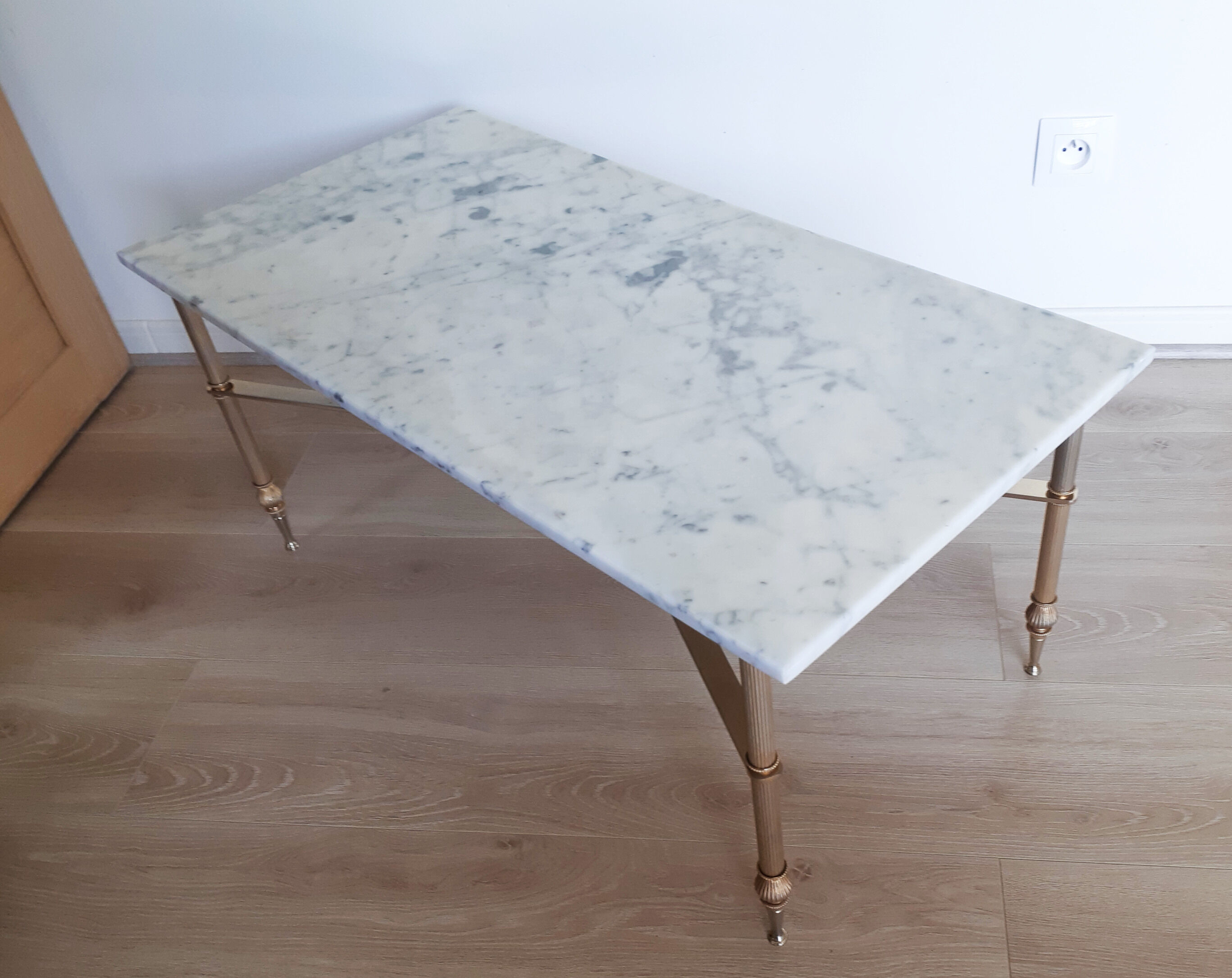 Marble and brass coffee table