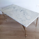 Marble and brass coffee table