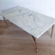 Marble and brass coffee table