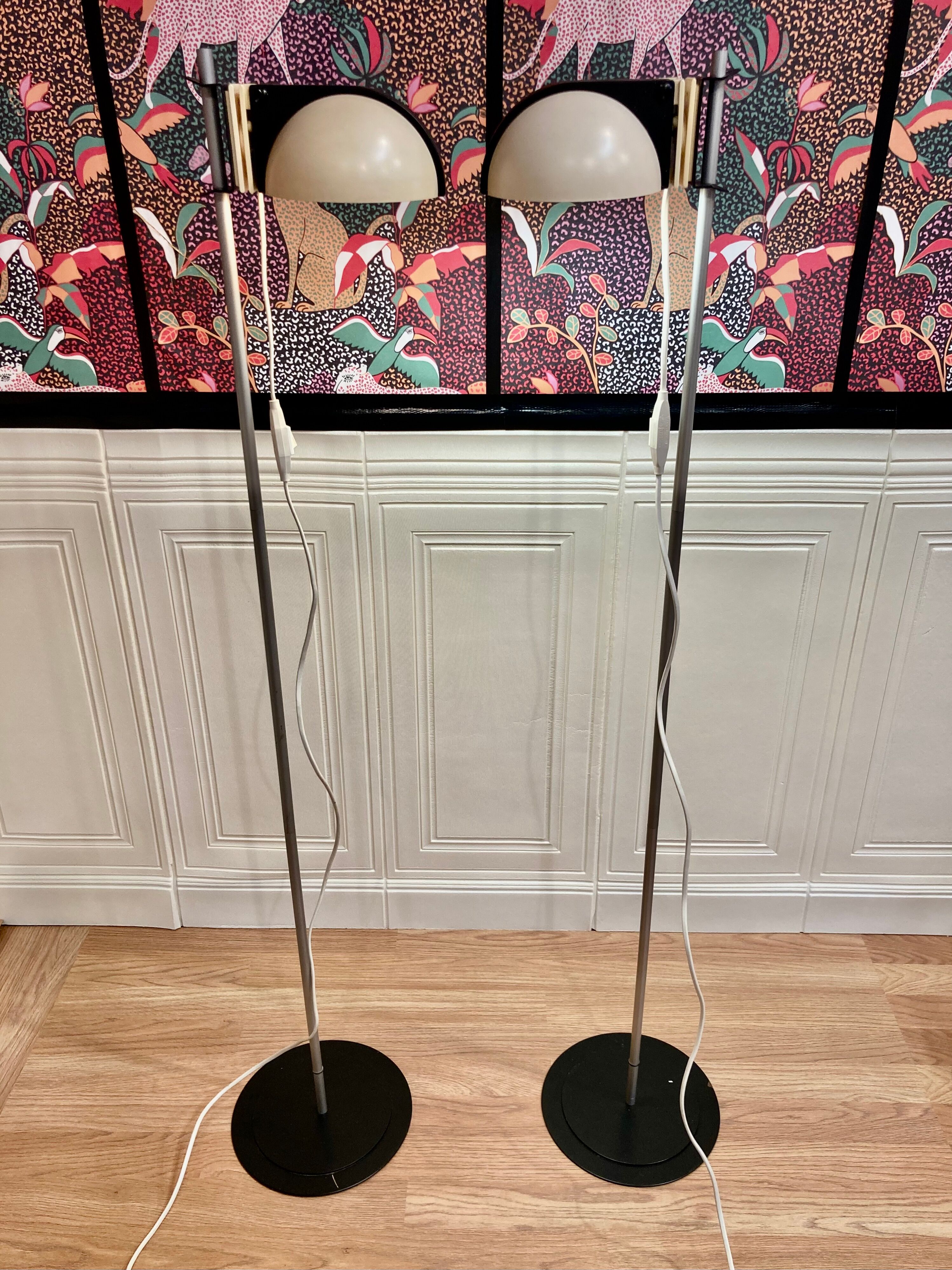 A pair of modular design floor lamps from the 1960s.