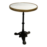 Table bistrot fonte marbre et laiton