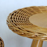 Mid-century rattan stools attributed to Jan Kalous for úluv, Czechoslovakia, 1960s, set of 3