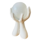 Lampe à main vintage en céramique blanche. France années 1970. Style Memphis