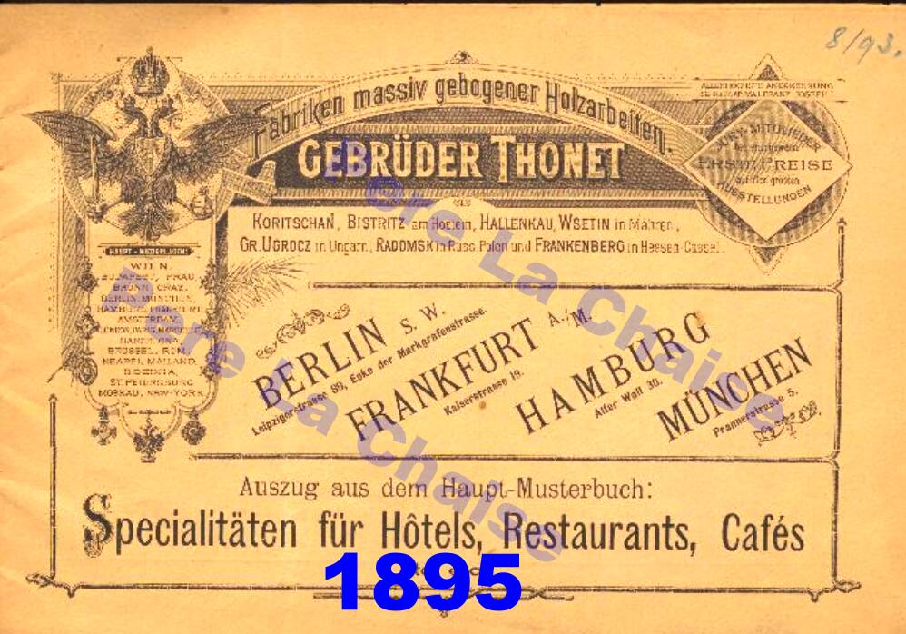 Patère murale de thonet à 5 esses, 1900 ca