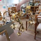 9-light golden flower chandelier