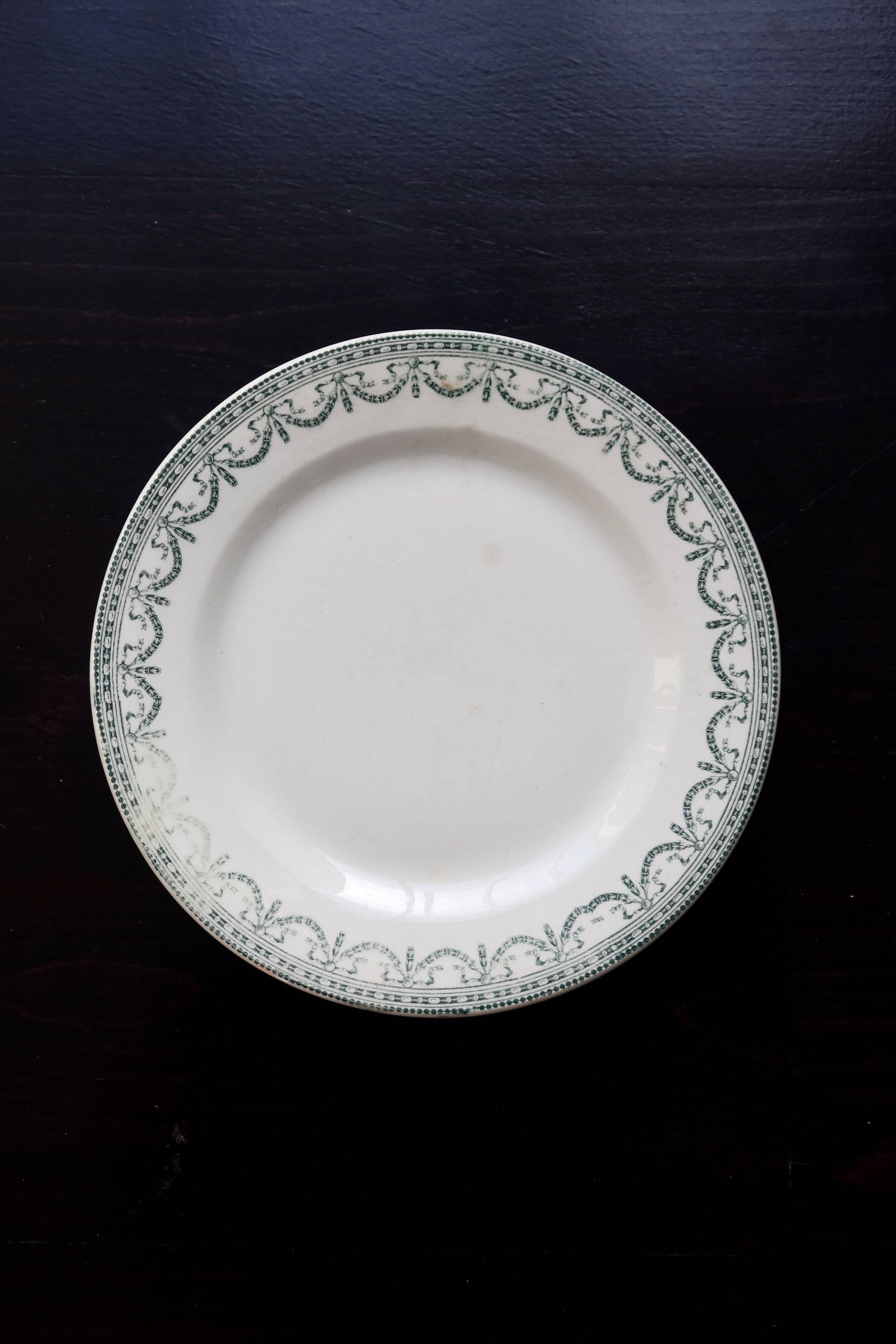 Old plate, ironstone, Sapho Longchamp.