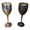 Paire de verre à vin métal argenté vintage