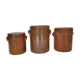 Set of 3 pots with sandstone lids