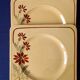 6 square dessert plates, ironstone. 1940s-50s.