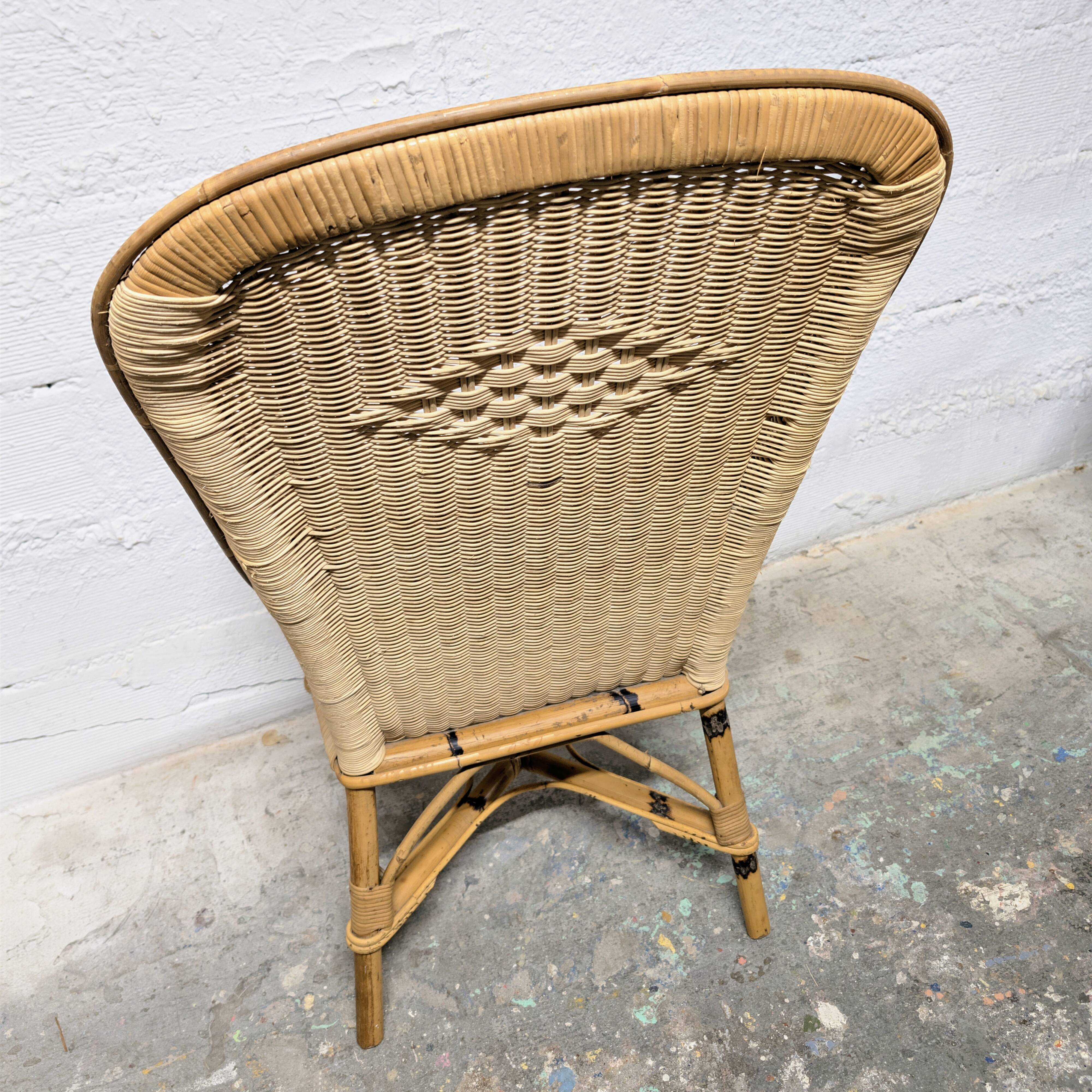 Large rattan armchair