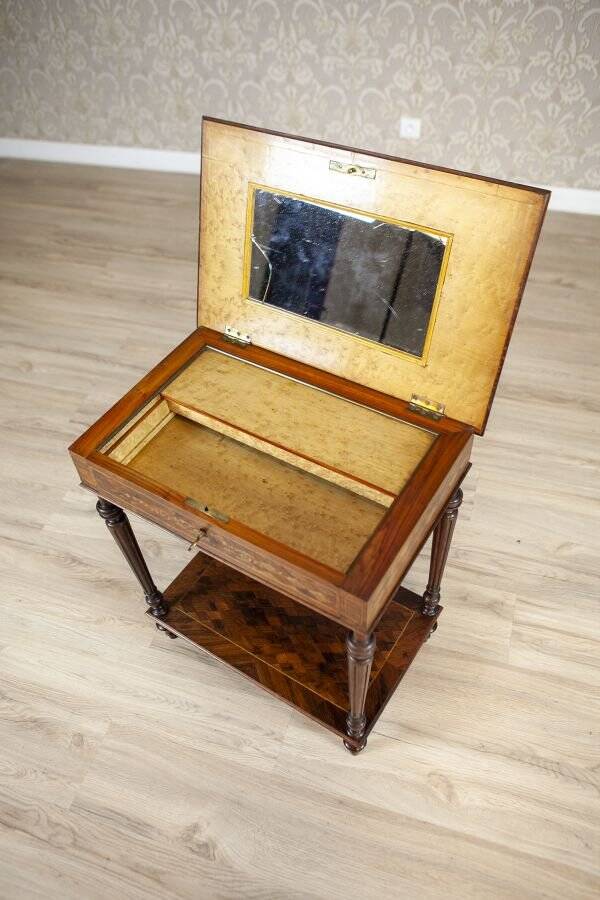 Early 20th Century French Mahogany & Walnut Marquetry Side Table, 1910th
