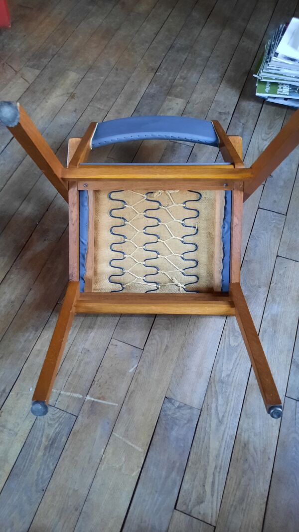 Paire de fauteuils bridge gris