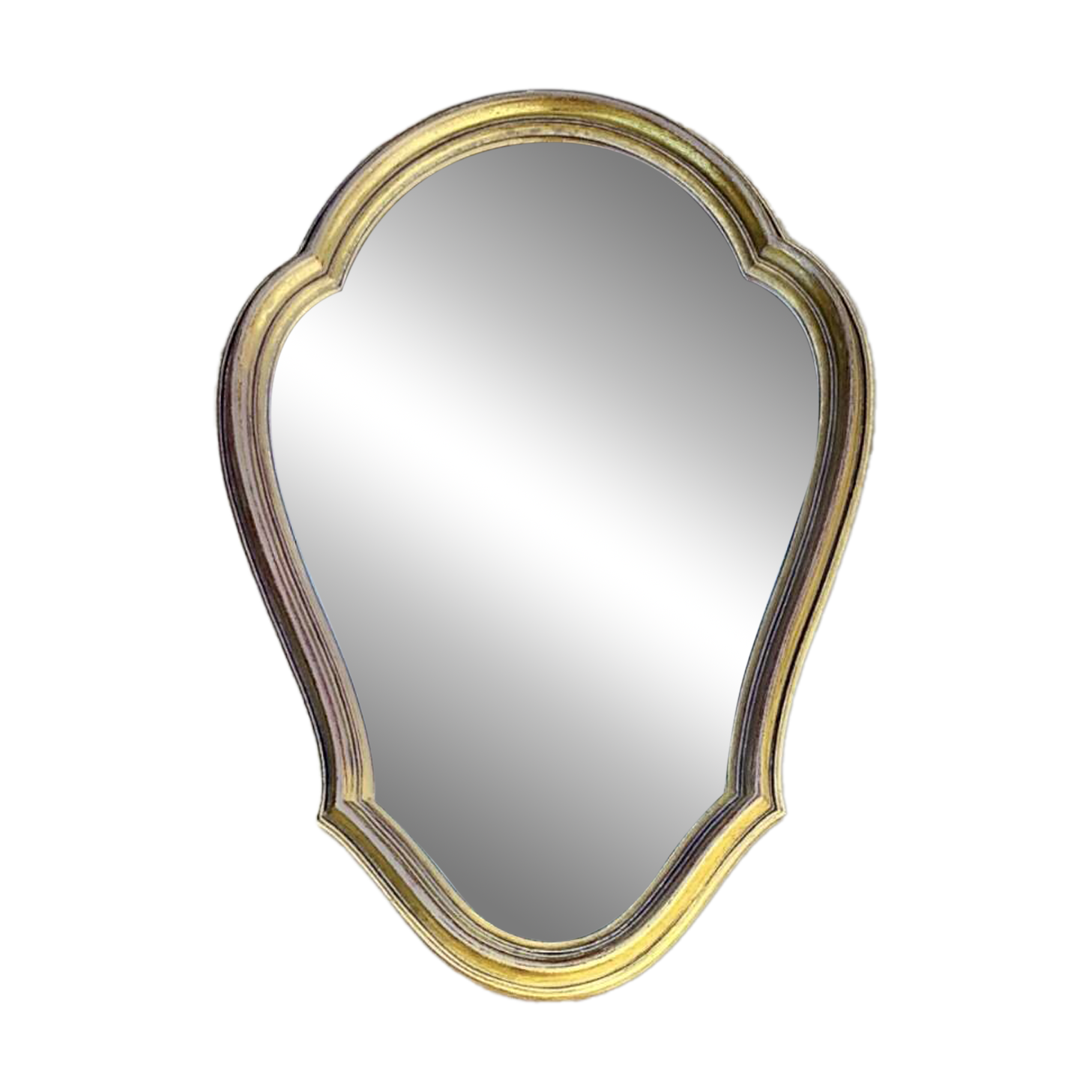 Vintage wall mirror in gilded wood - H35 cm
