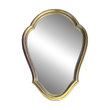 Vintage wall mirror in gilded wood - H35 cm