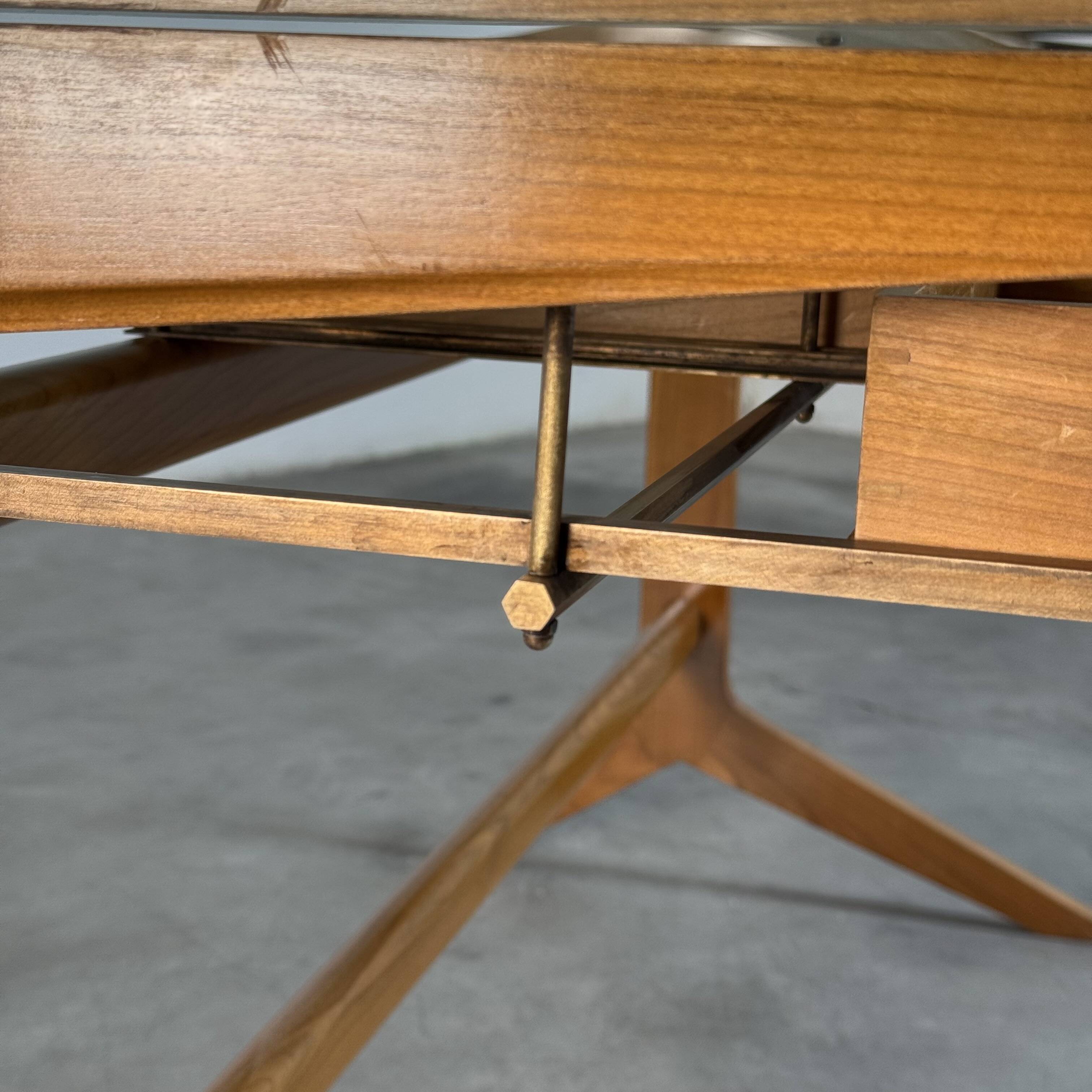 Rare walnut working table/desk by Ignazio Gardella, Milan – Italy, 1950.