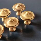8 patinated brass furniture knobs