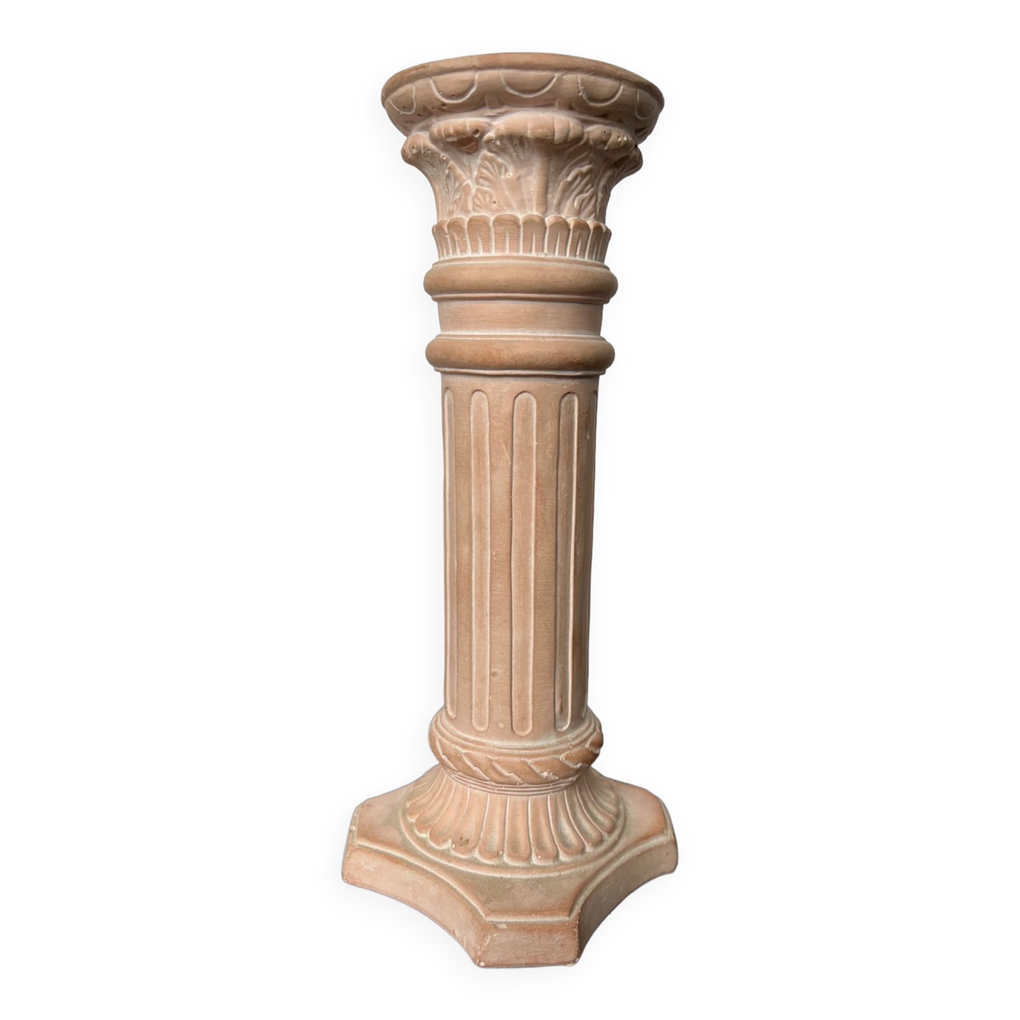 Antique style ceramic candle holder