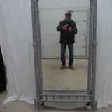 Large bamboo-style wooden cheval mirror, 19th century, Napoleonic II period.